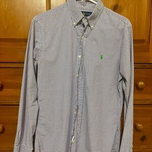 Ralph Lauren Men's Purple Gingham Shirt - Medium